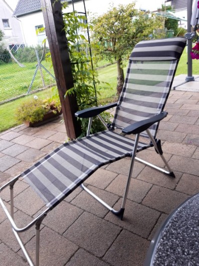 Garten Campingsthle blau - grau 2 Stck +Fussbank