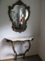 Konsole mit Marmorplatte und Spiegel Barockstil